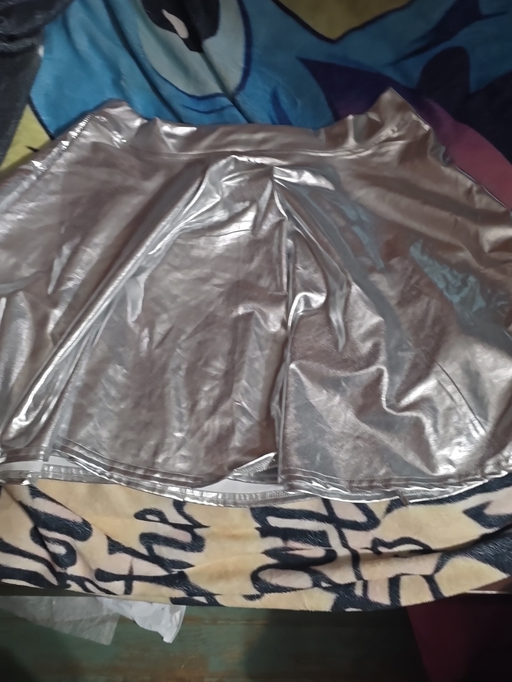 Silver Metallic Midi Skirt - Women